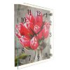 Часы настенные, серия: Цветы, Тюльпаны, 25х25  см, микс фото 3