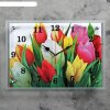 Часы настенные, серия: Цветы, Разноцветные тюльпаны, 25х35  см, микс фото 1