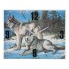 Часы настенные, серия: Животный мир, Волки в Зимнем Лесу, 40х50  см, микс фото 1