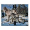Часы настенные, серия: Животный мир, Волки в Зимнем Лесу, 40х50  см, микс фото 2