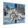 Часы настенные, серия: Животный мир, Волки в Зимнем Лесу, 40х50  см, микс фото 3