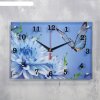 Часы настенные, серия: Цветы, Голубые цветы и бабочка, 25х35  см, микс фото 1