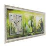 Часы-картина настенные, серия: Цветы, Белые тюльпаны, 35х100  см, микс фото 3