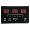 Часы настенные электронные с календарём и термометром, красные цифры 33х20 фото 2