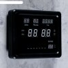 Часы-будильник настенные электронные календарь синие цифры, черный обод (о фото 3
