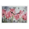Часы настенные, серия: Цветы, Розовые тюльпаны, 20х30  см, микс фото 1