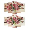 Часы настенные модульные «Бледно-красные тюльпаны», 80 x 140 см фото 2