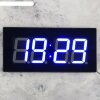 Часы настенные электронные Элегант, синие цифры (от сети) 47,5х3,5х23см фото 3