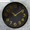 Часы настенные круглые Классика, чёрный обод, 30х30 см, микс фото 1