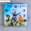 Часы настенные, серия: Животный мир, Кони, 25х25  см, микс фото 3