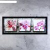 Часы-картина настенные, серия: Цветы, Орхидеи в черно-белой рамке, 35х100  фото 1