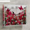 Часы настенные, серия: Цветы, Бабочки над цветами, 20х30  см, микс фото 2