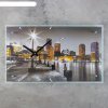 Часы настенные прямоугольные Ночной город, стекло, 35х60 см фото 1