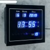 Часы настенные электронные, с термометром, будильником и календарём, цифры фото 2