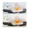 Часы настенные на холсте Белый цветок на камнях, 40х76 см  микс фото 2