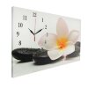 Часы настенные на холсте Белый цветок на камнях, 40х76 см  микс фото 3