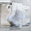 Часы настенные, серия: Животный мир, модульные Белый лебедь на пруду, 60х8 фото 2