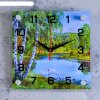 Часы настенные, серия: Природа, Озеро, стекло, 25х25  см, микс фото 1