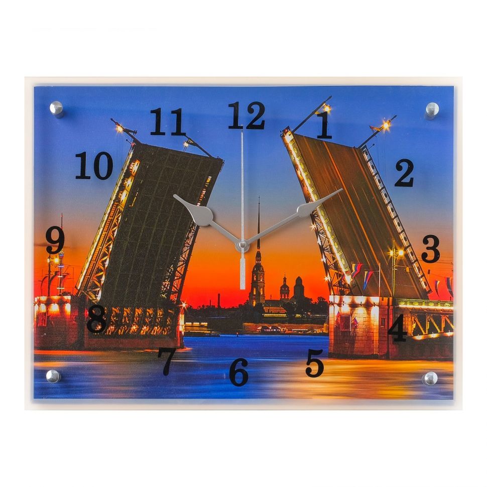 Часы настенные, серия: Город, Мост, 30х40  см, микс фото 1