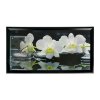 Часы-картина настенные прямоугольные Белые орхидеи, 50х100 см фото 1