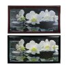 Часы-картина настенные прямоугольные Белые орхидеи, 50х100 см фото 2